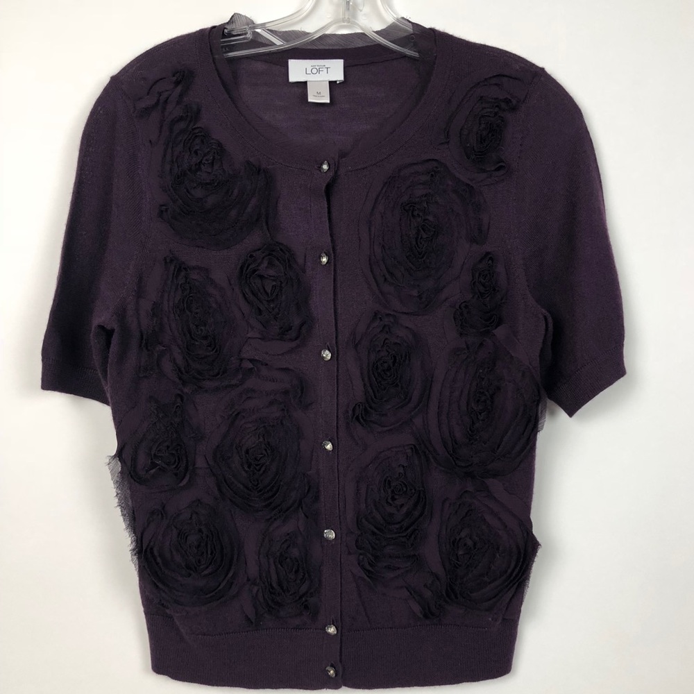 💋 Ann Taylor Loft Women’s Short Sleeve Cardigan